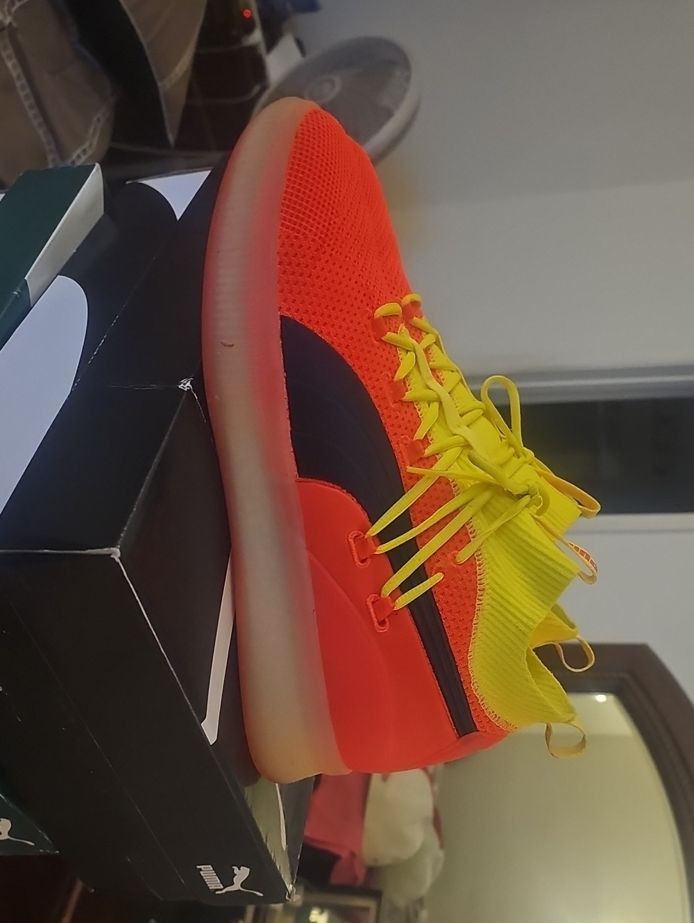 Puma Kids Orange and Yellow Athletic Sneakers